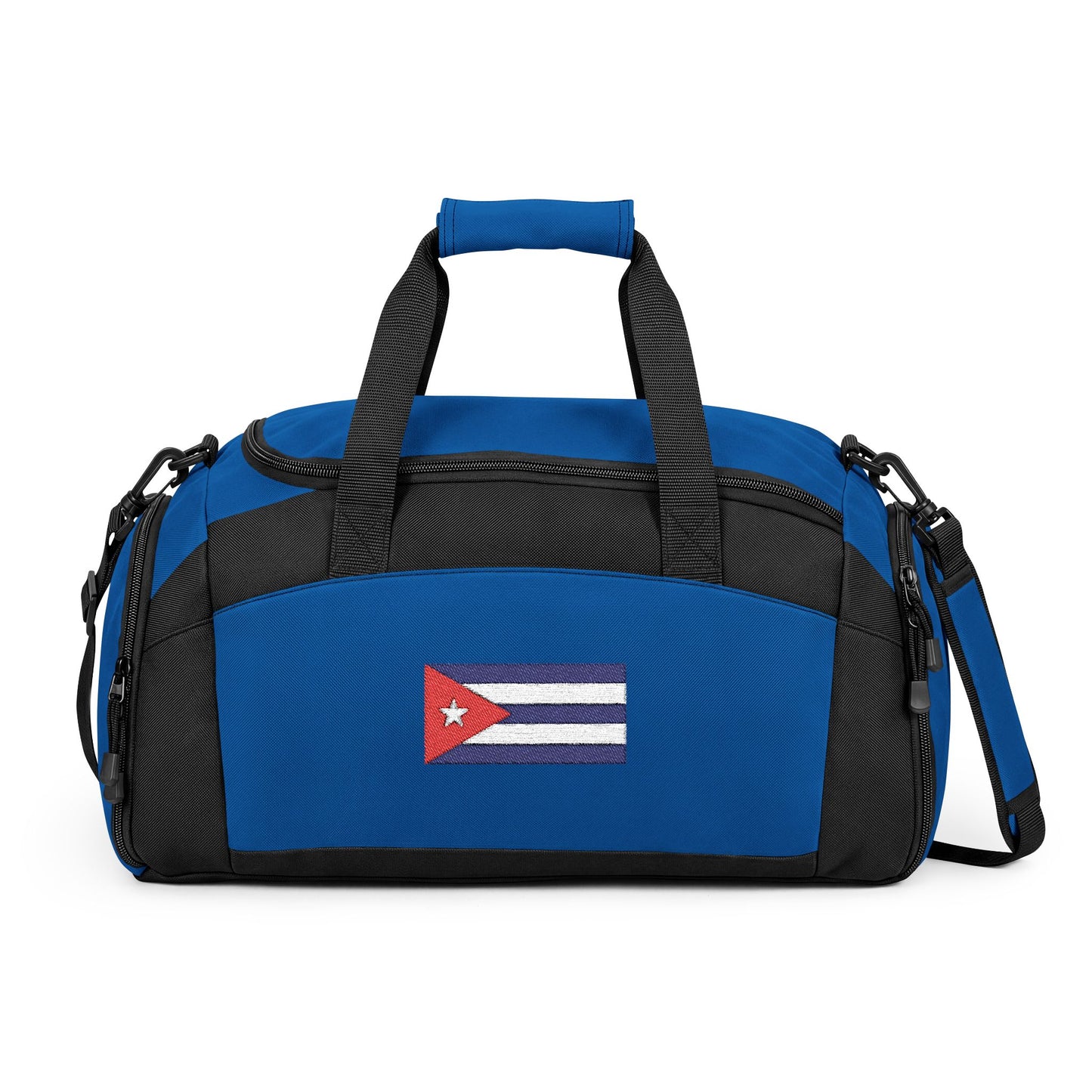 Cuba Flag Gym Bag — Black Duffle with Embroidered Cuba Flag