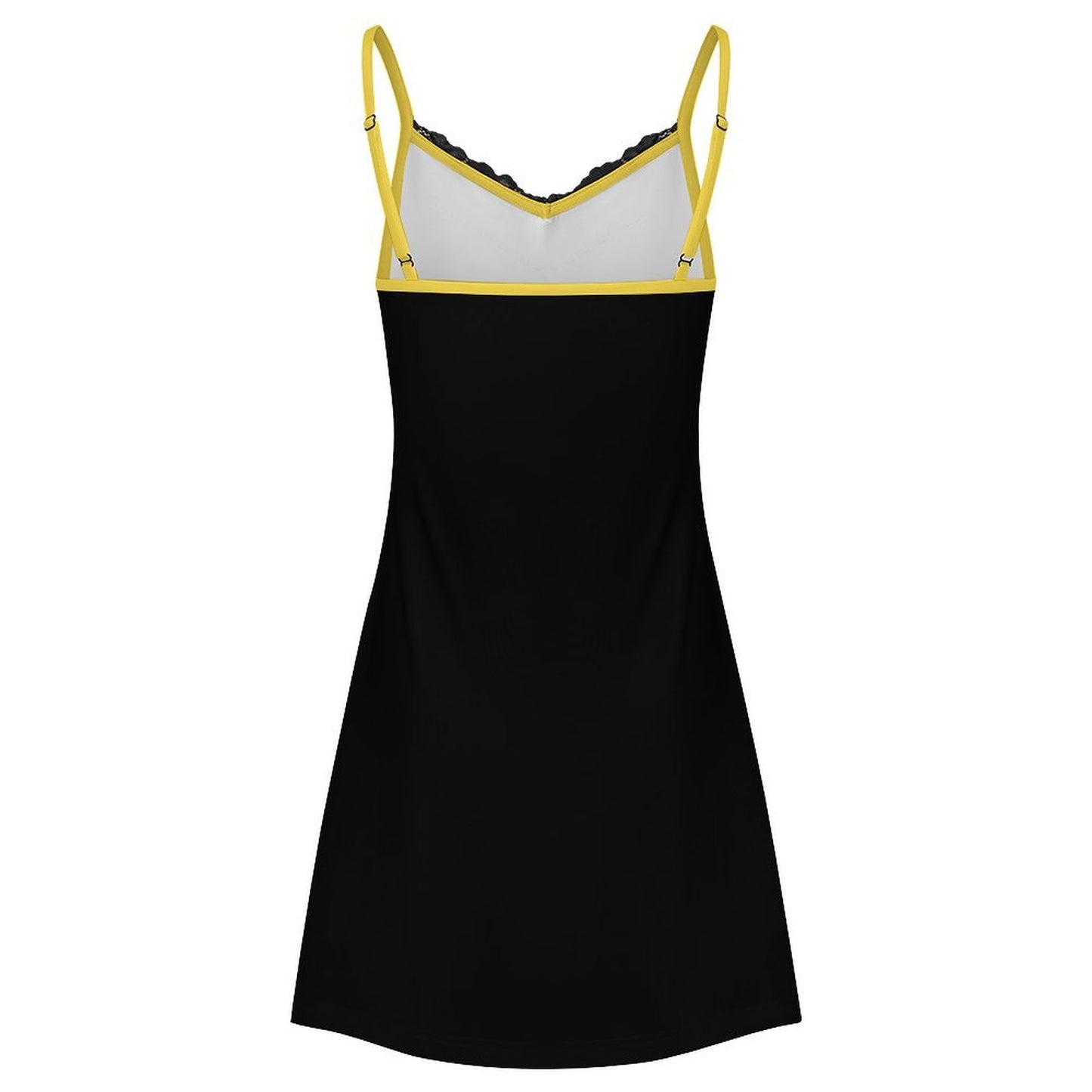 Thin Gold Line Flag Inspired Women's Lace Slit Cami Pajama Dress