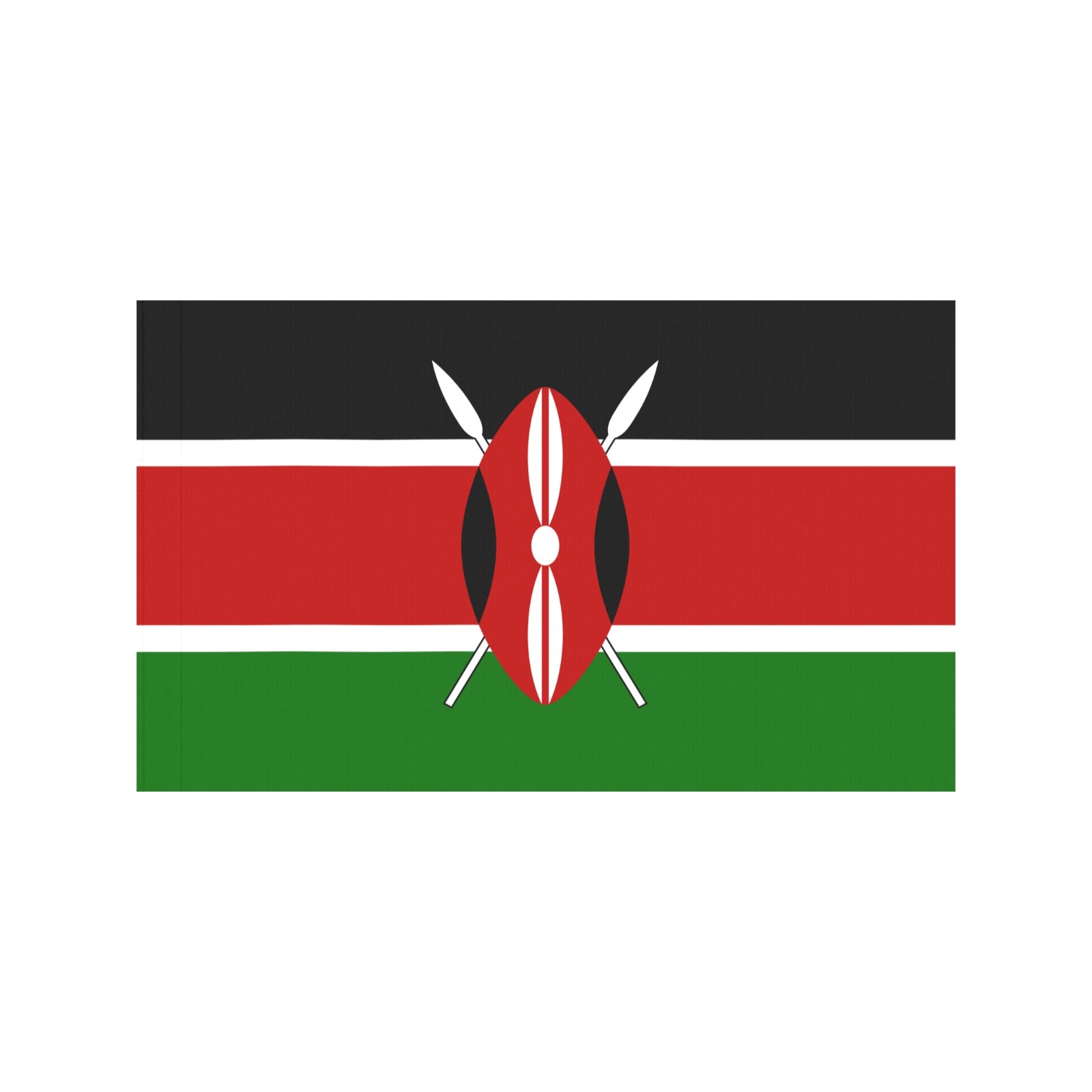 Kenya flag by Luv My Flag with shield design.
