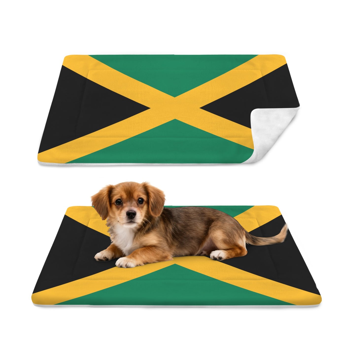 Jamaica Flag Inspired Pet Mat 25x18inch (Made in the USA)
