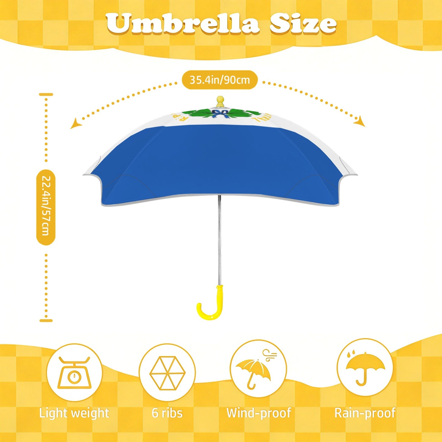 El Salvador Flag Inspired Kids Safe Round Corner Umbrella