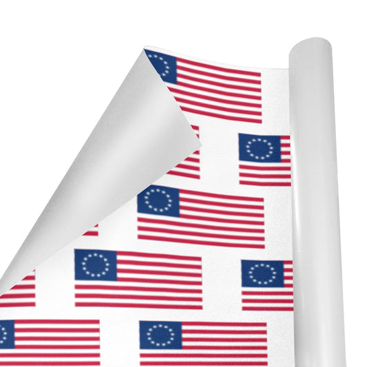 Betsy Ross Flag Inspired Custom Gift Wrapping Paper 58"x 22.5" (4 Rolls)