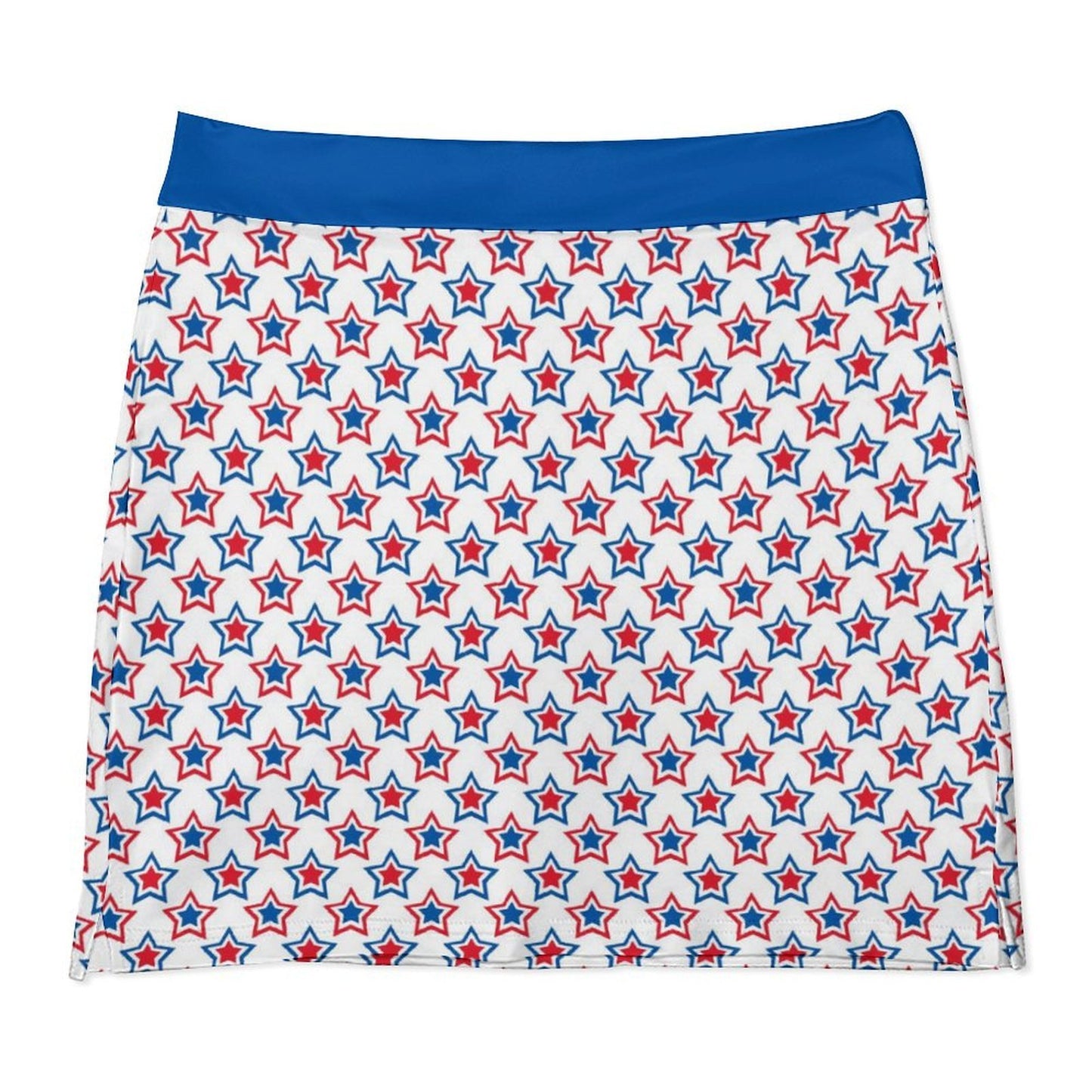 USA/American Flag Inspired Blue & Red Stars Pattern Women’s Skort with Pocket