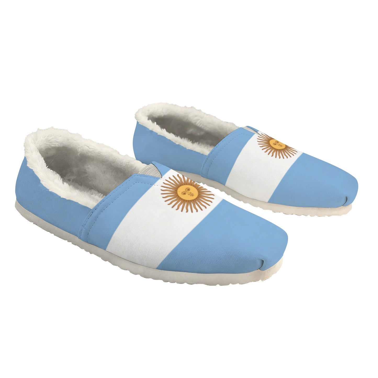Argentina Flag Inspired Women's Fleece-Lined Canvas Slip-On