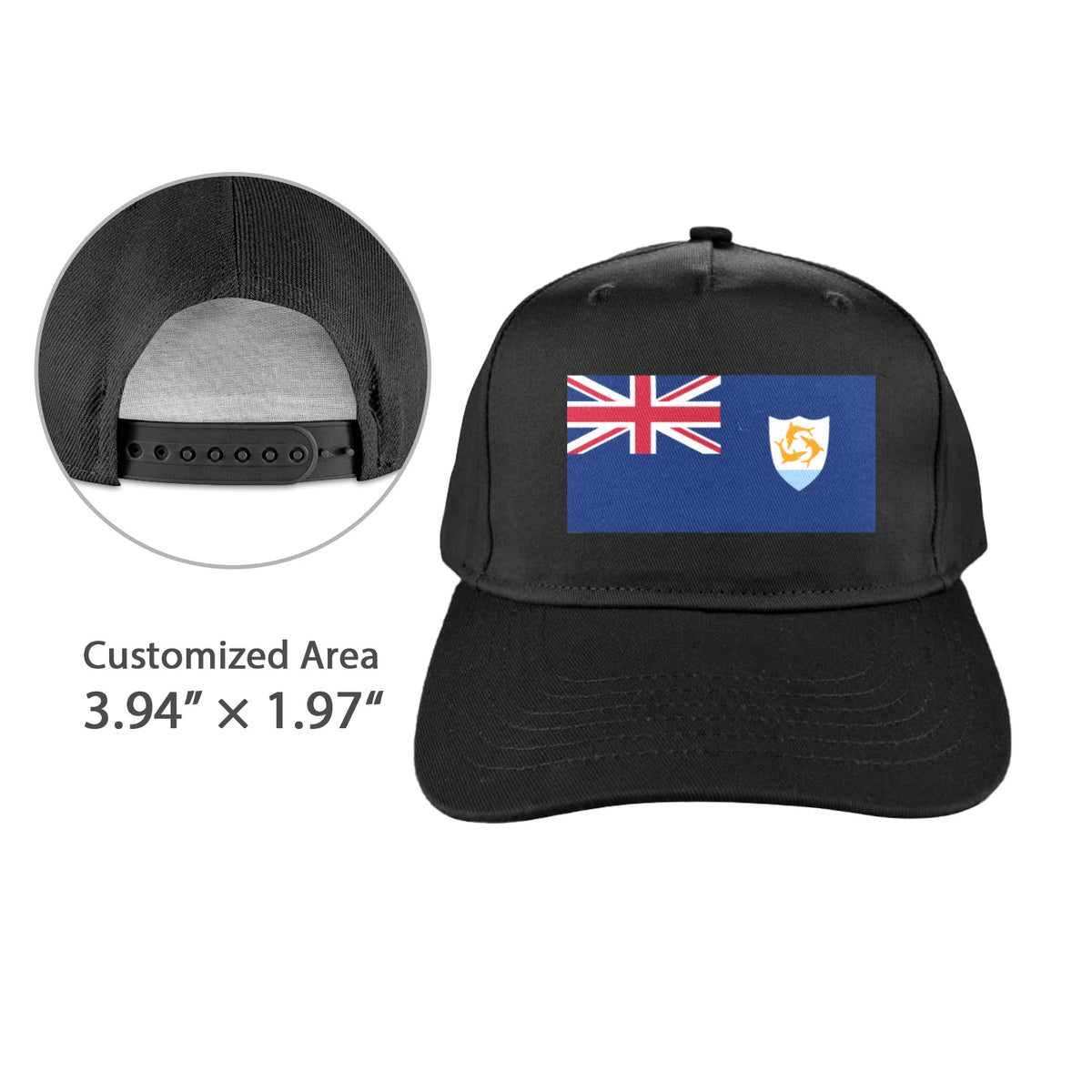 Anguilla Flag Inspired Baseball Cap | Printed in the  USA