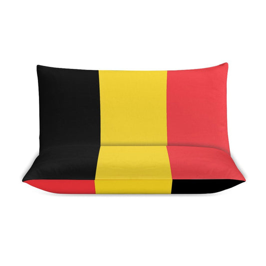Belgium Flag Inspired 3-Piece Bedding Set (1 Duvet Cover + 2 Pillow Shams) – 102"×90"