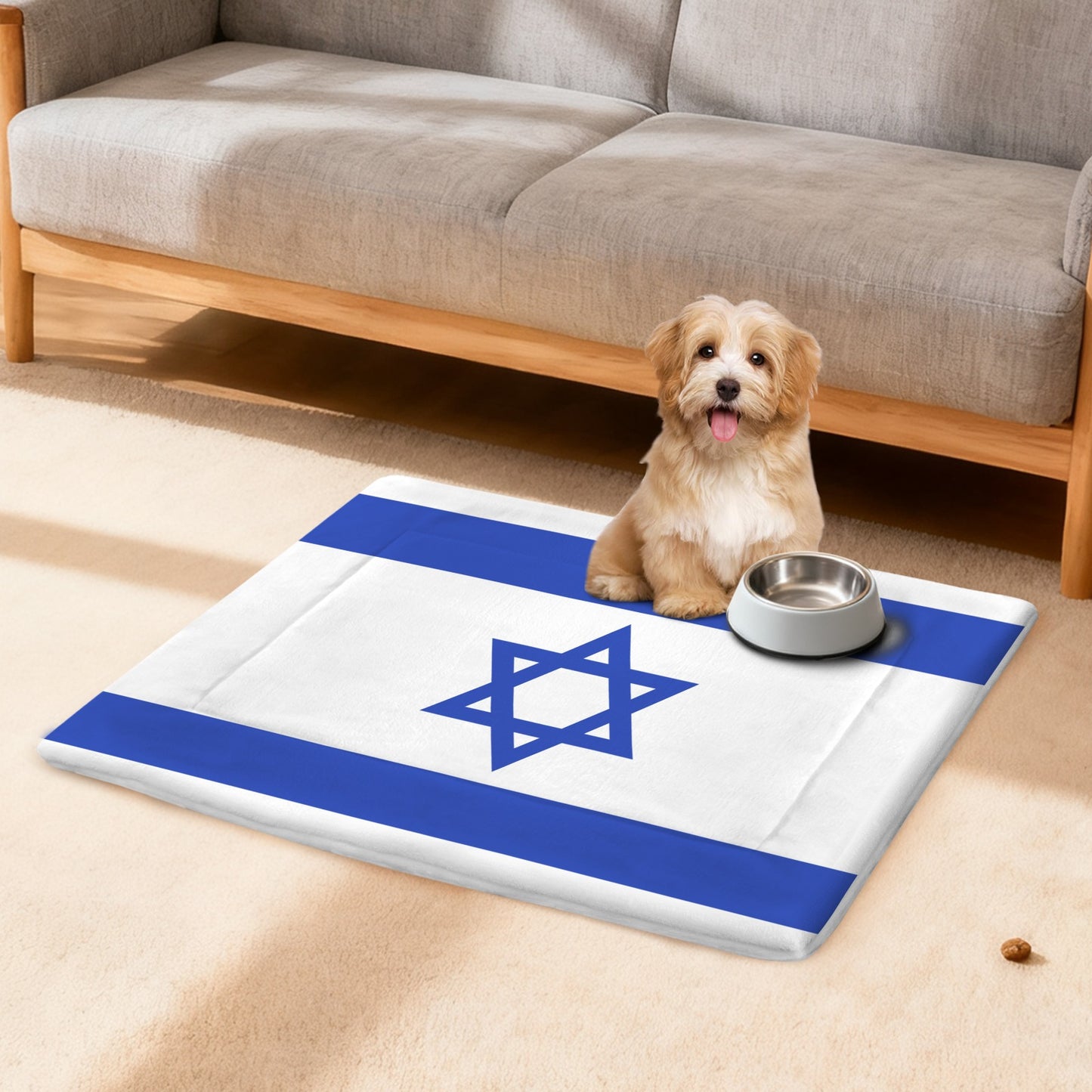 Israel Flag Inspired Pet Mat 25x18inch (Made in the USA)