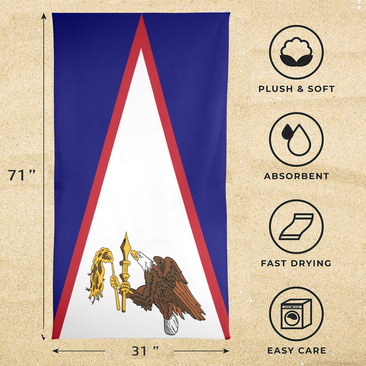 American Samoa Flag Inspired Beach Towel 31"x71"(NEW) | Ships from USA