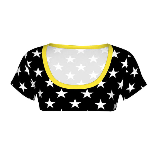 Thin Gold Line Flag Inspired Women's 1/2 Cut Short Sleeve T-Shirt