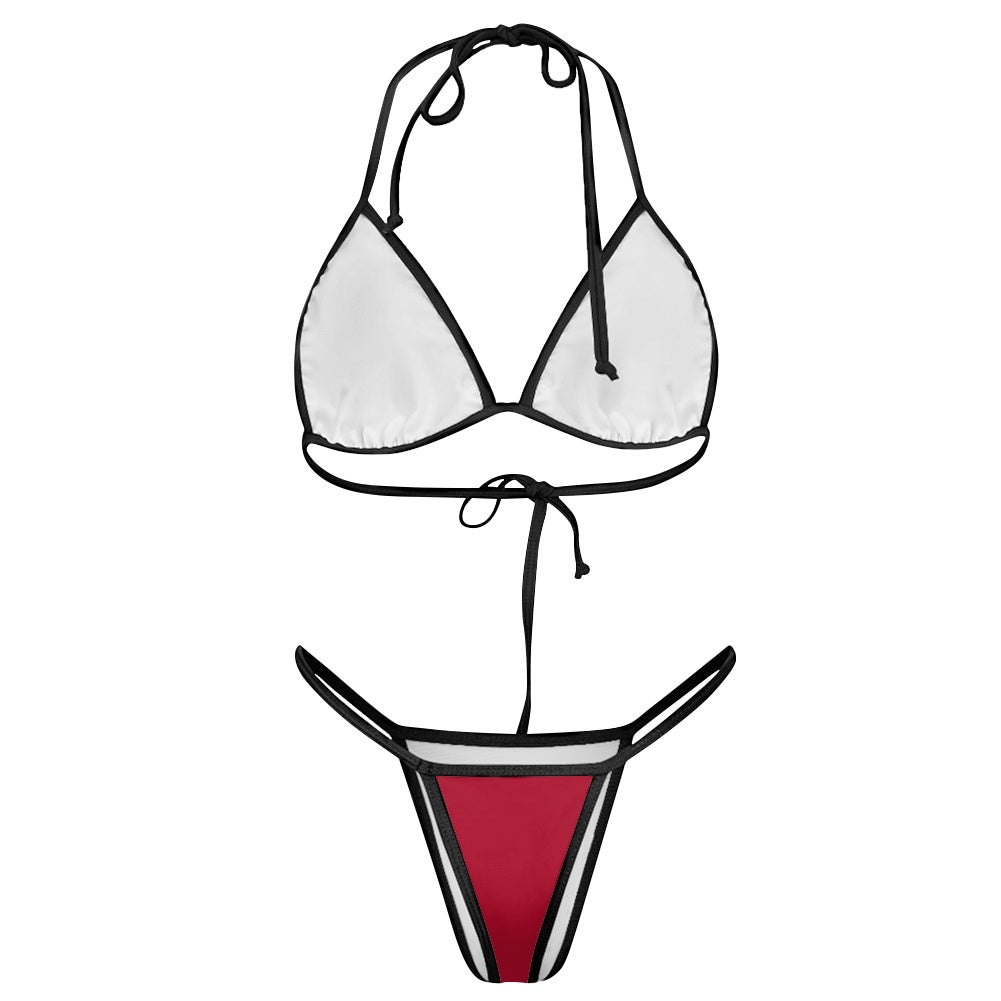 California Flag Inspired Women's Triangle Bikini with Thong Bottom