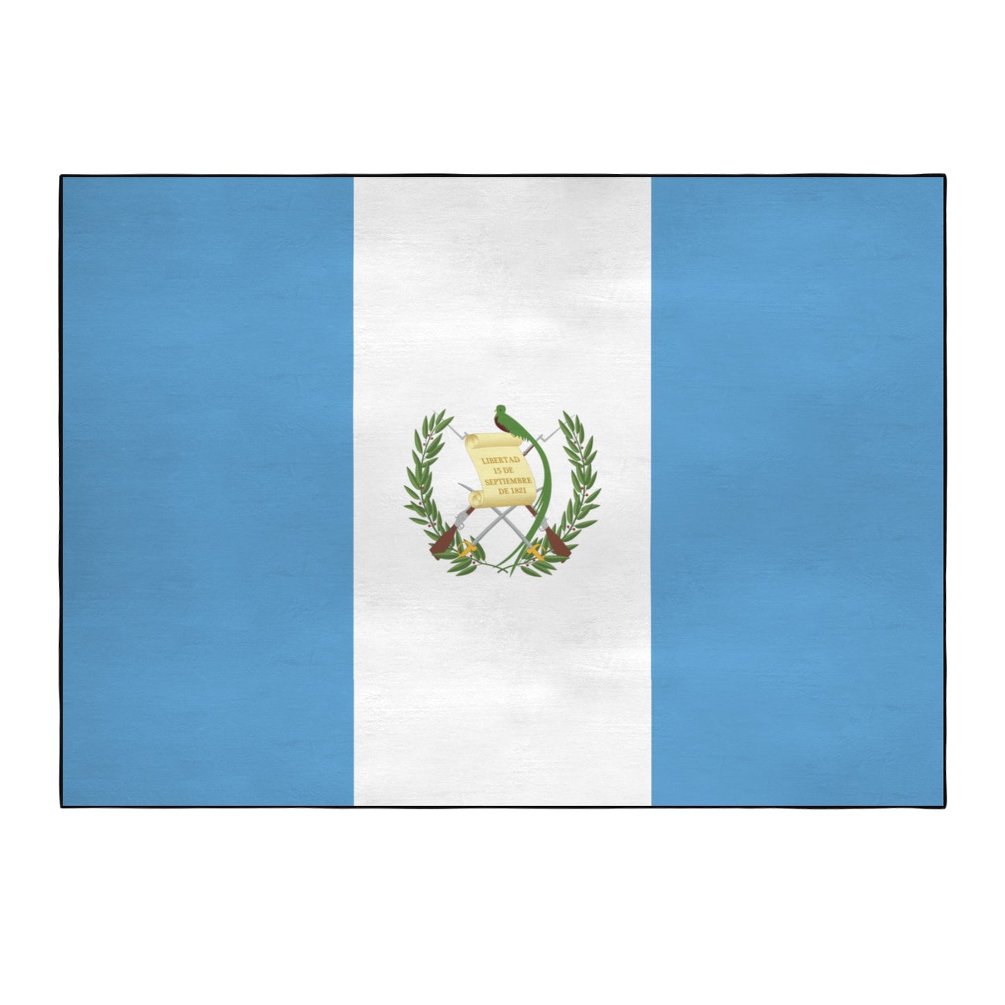 Guatamala Flag Inspired 84x60 Inch Area Rug with Black Binding (Made in the USA)