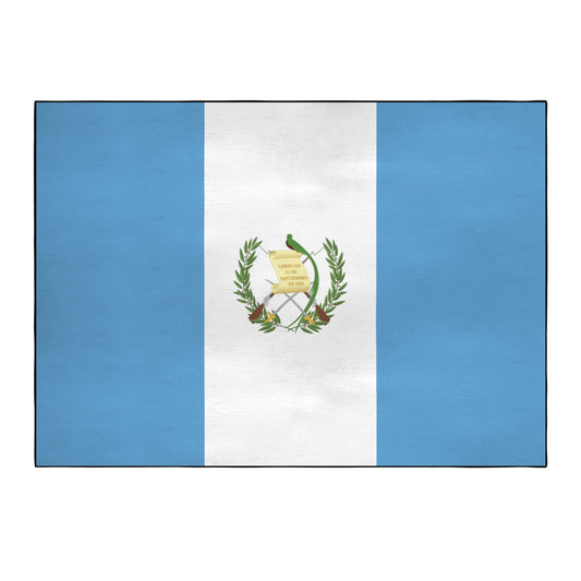 Guatamala Flag Inspired 84x60 Inch Area Rug with Black Binding (Made in the USA)