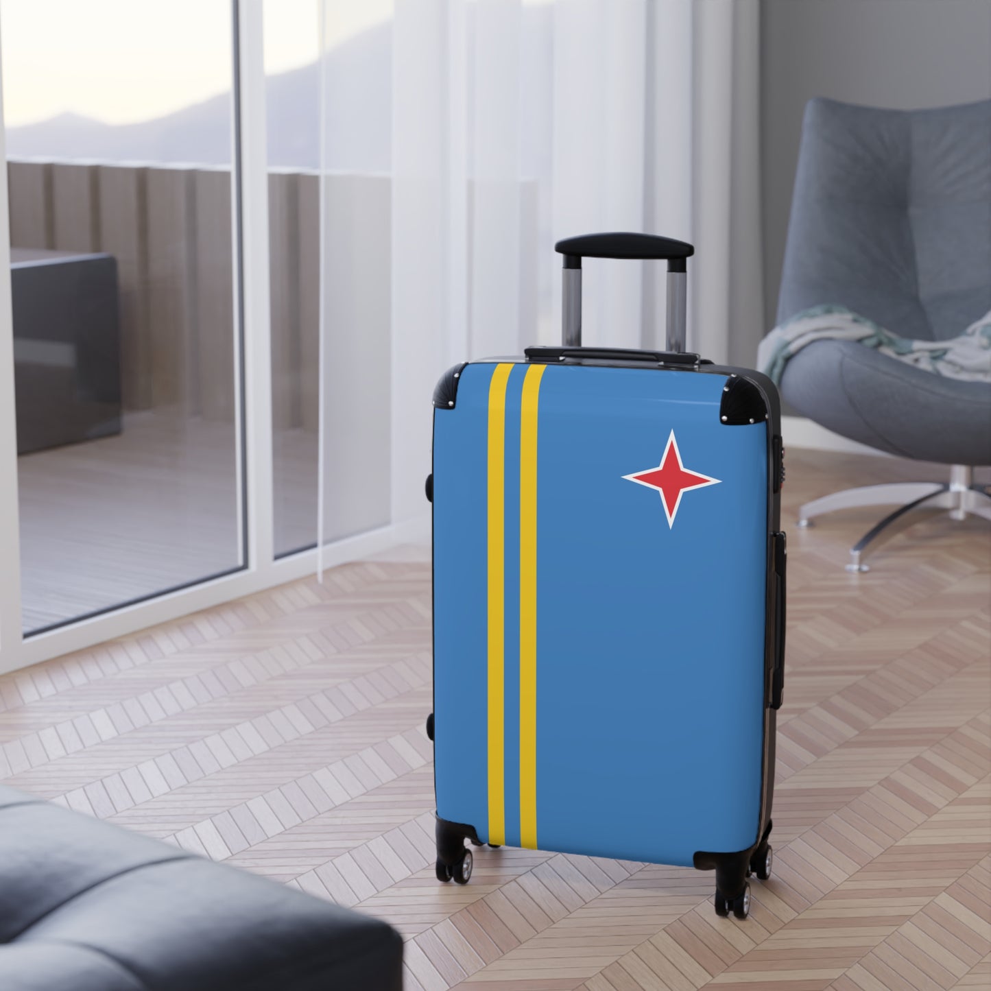 Aruba Flag Inspired Suitcase
