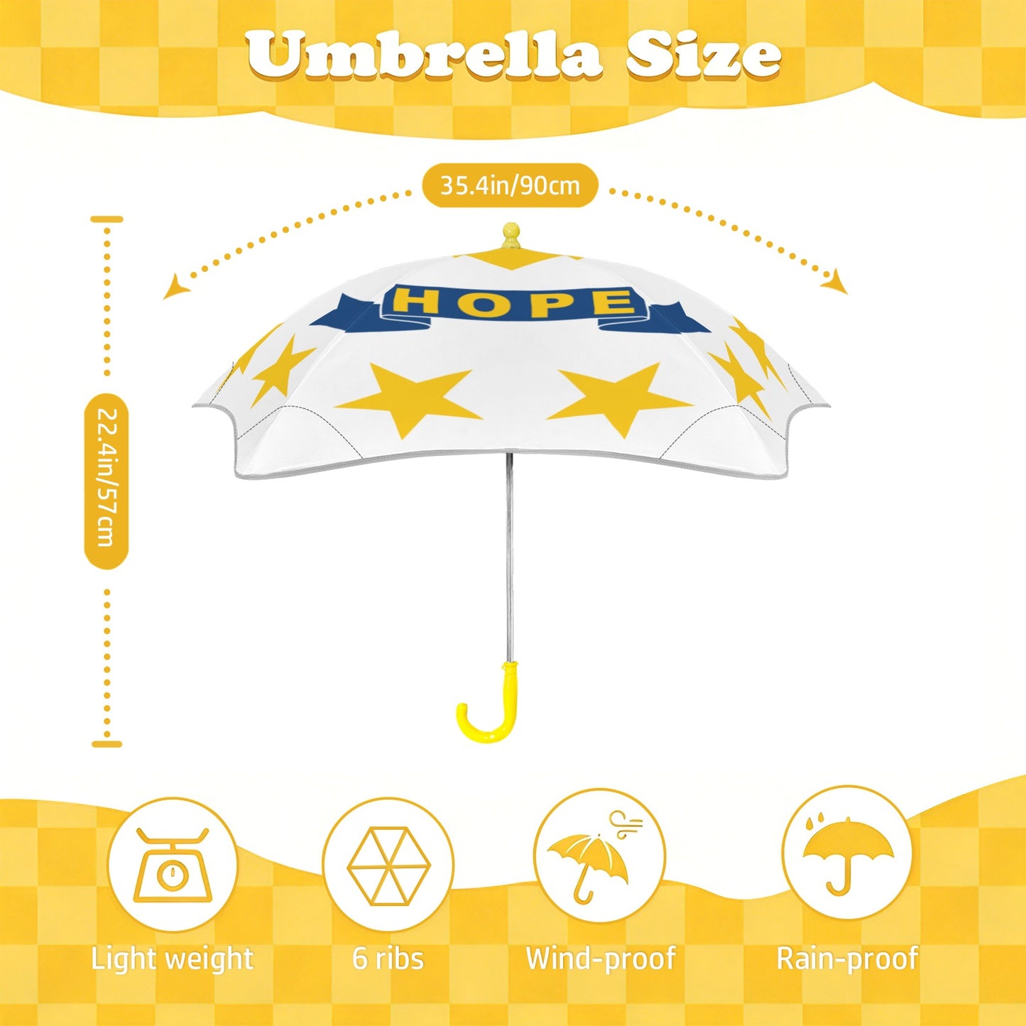 Rhode Island Flag Inspired Kids Safe Round Corner Umbrella