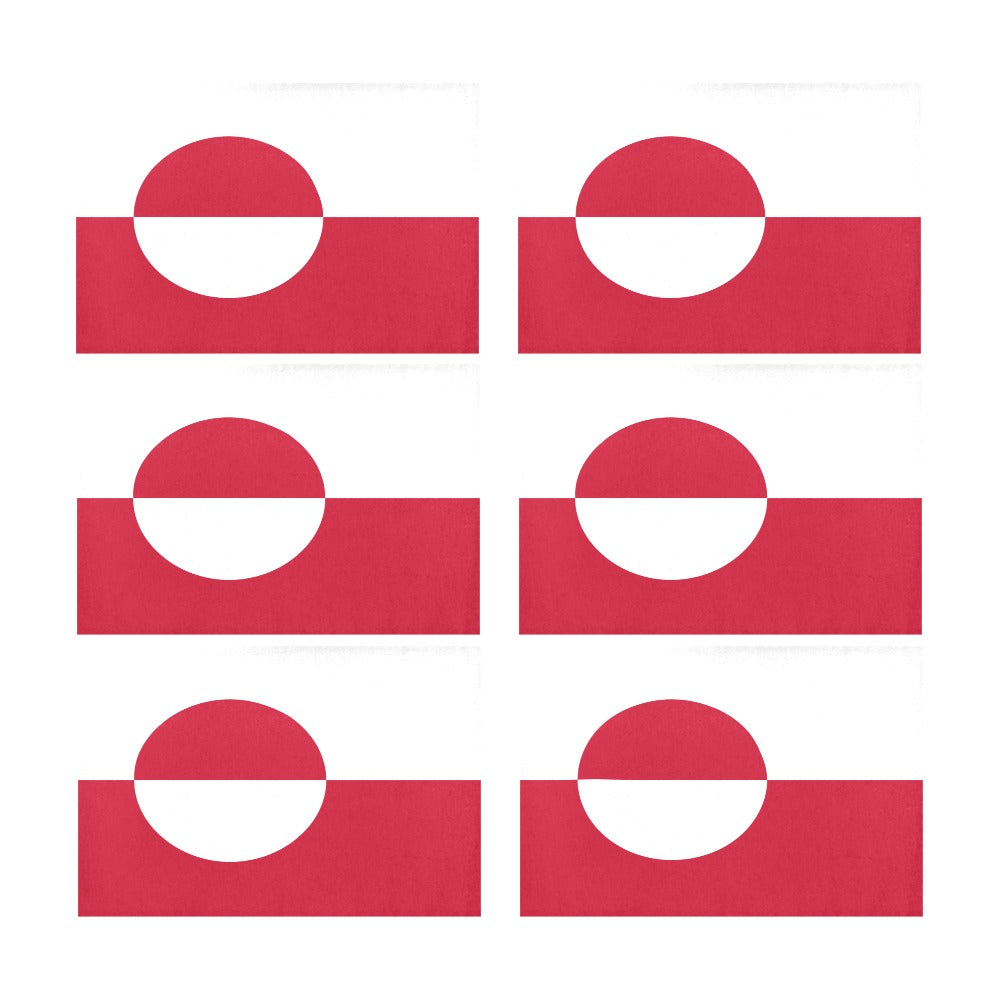 Greenland Flag Placemats 12" x 18" (Set of 6)