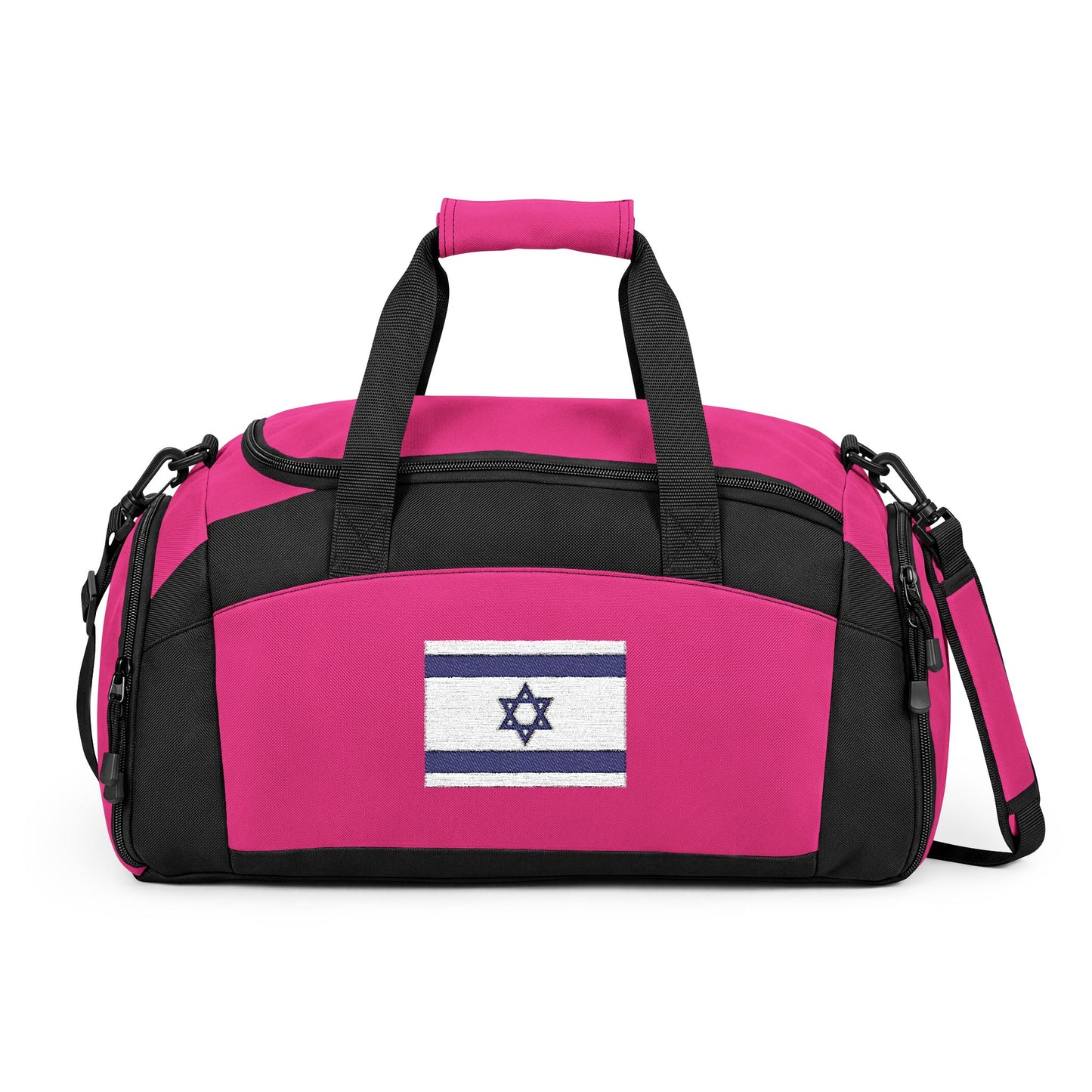 Isreal Flag Gym Bag — Black Duffle with Embroidered Israel Flag