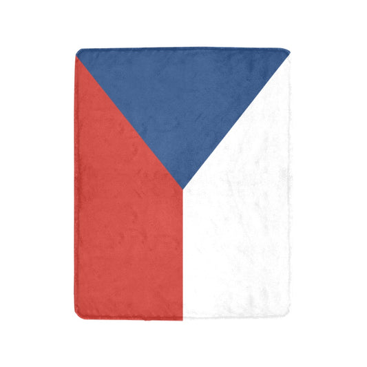 Red, white, blue geometric design blanket by Luv My Flag.