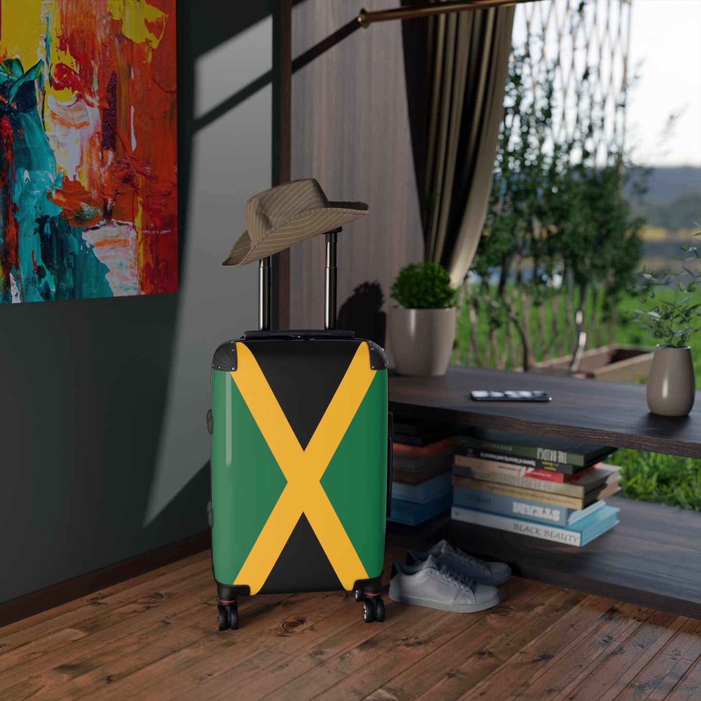 Jamaica Flag Inspired Suitcase