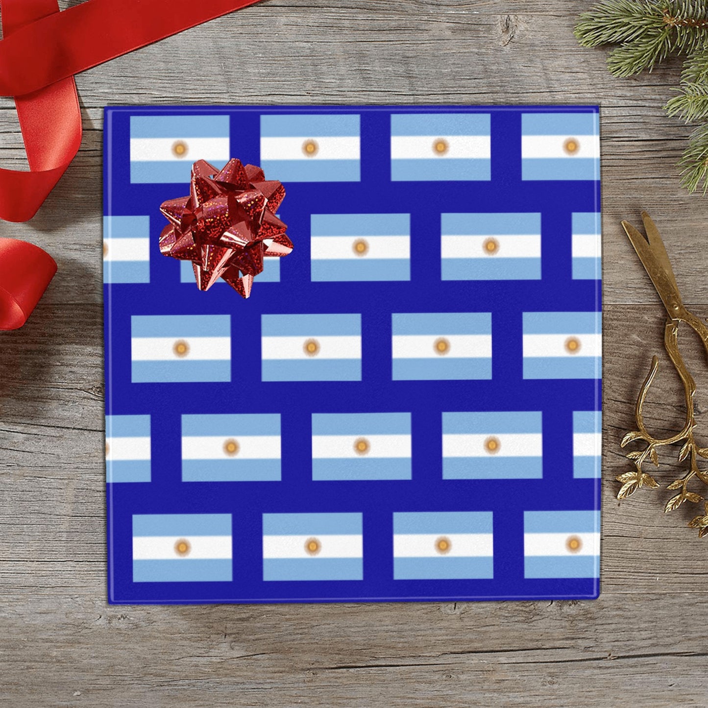 Argentina Flag Custom Gift Wrapping Paper 58"x 22.5" (4 Rolls)