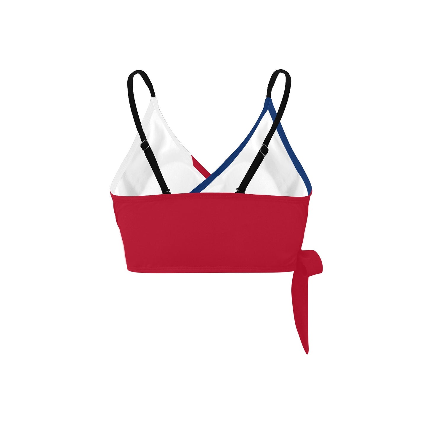 Texas Flag Inspired Knot Side Bikini Top