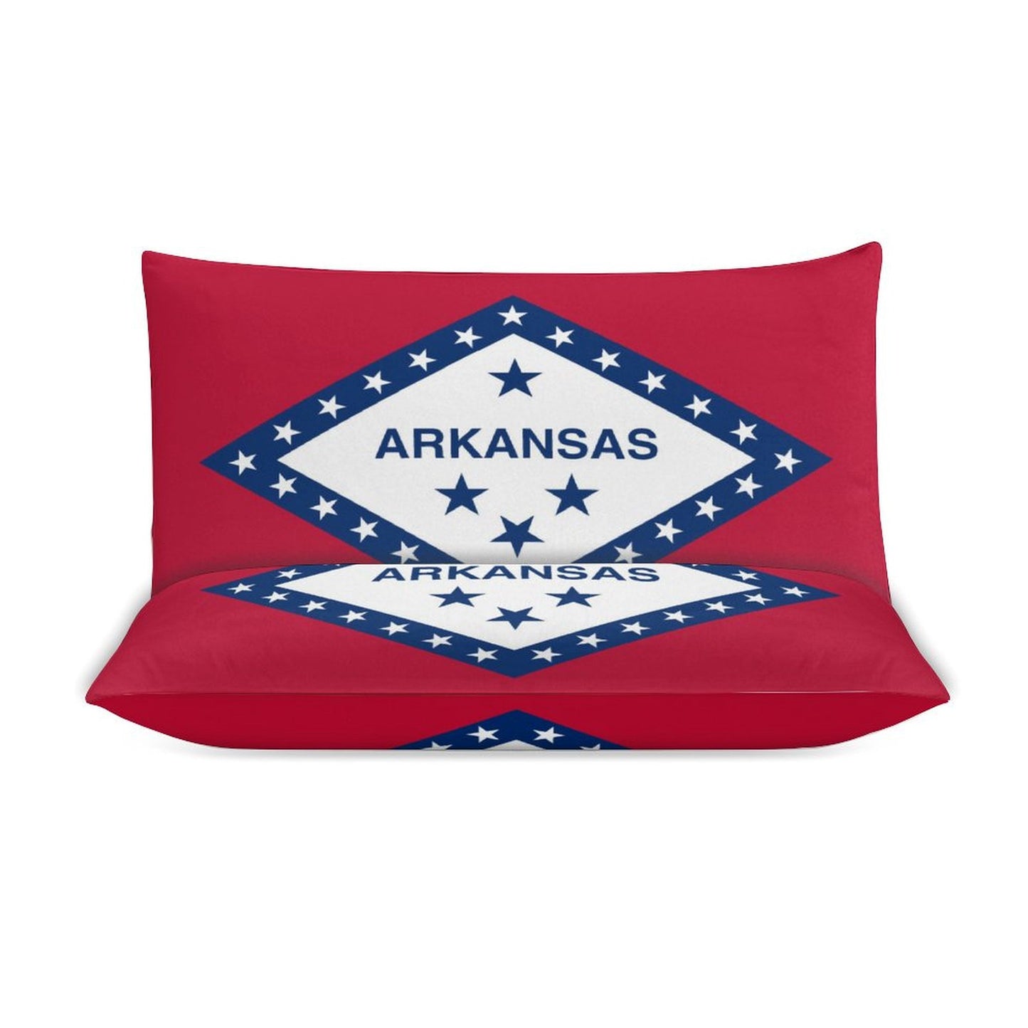 Arkansas Flag Inspired 3-Piece Bedding Set (1 Duvet Cover + 2 Pillow Shams) – 102"×90"