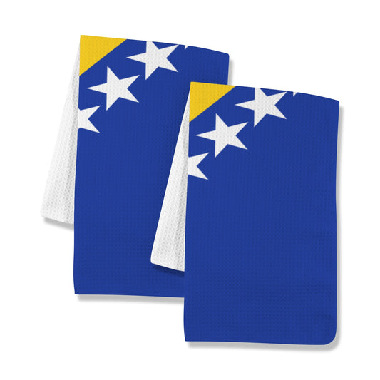 Bosnia and Herzegovina Flag Inspired Kitchen Towel 40X60cm (Pack of 2) | Printed In the USA