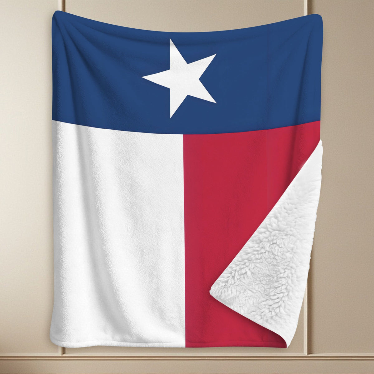 Texas Flag Inspired Sherpa Fleece Blanket 90" x 108" | Printed in the USA