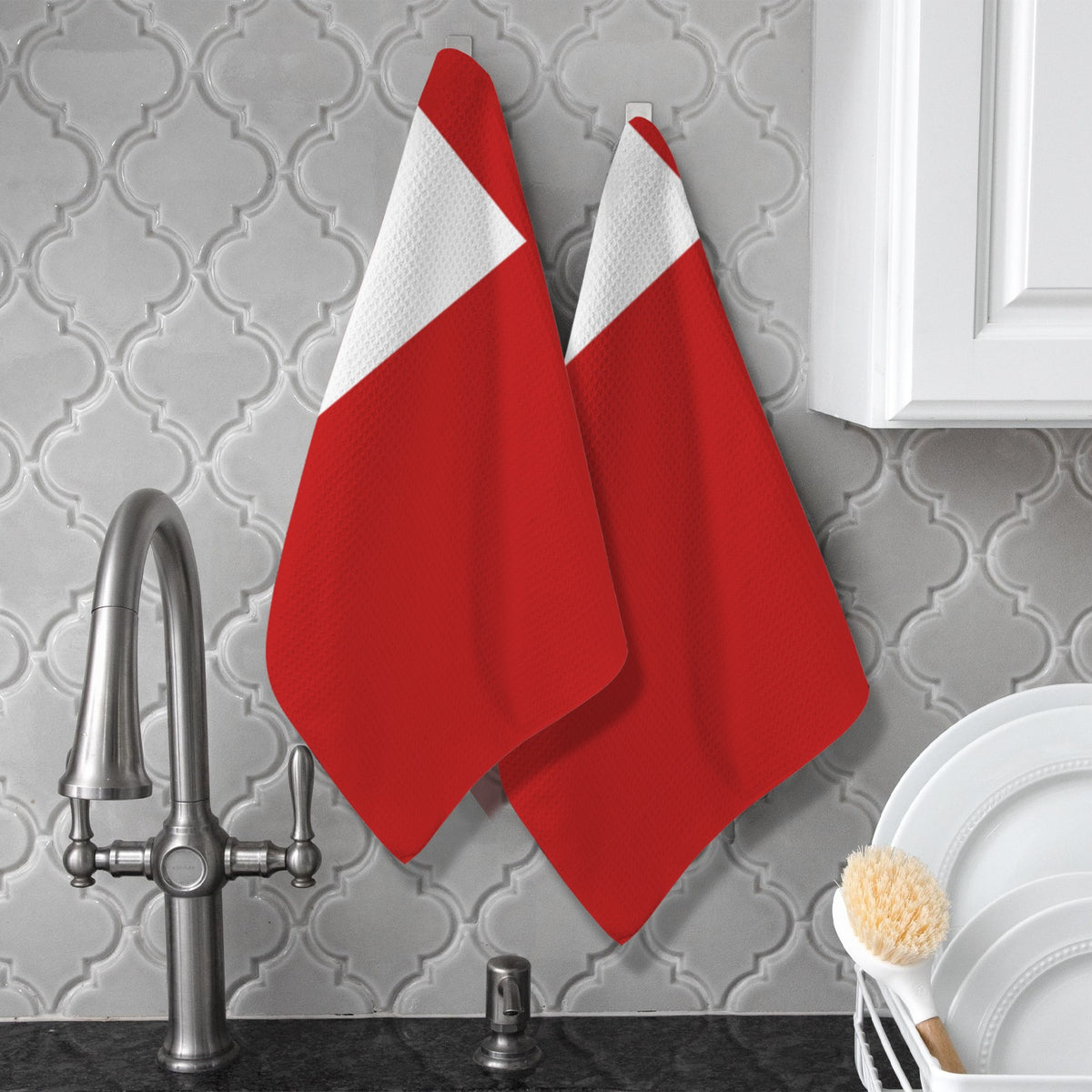 Tonga Flag Inspired Kitchen Towel 40X60cm (Pack of 2) | Printed In the USA