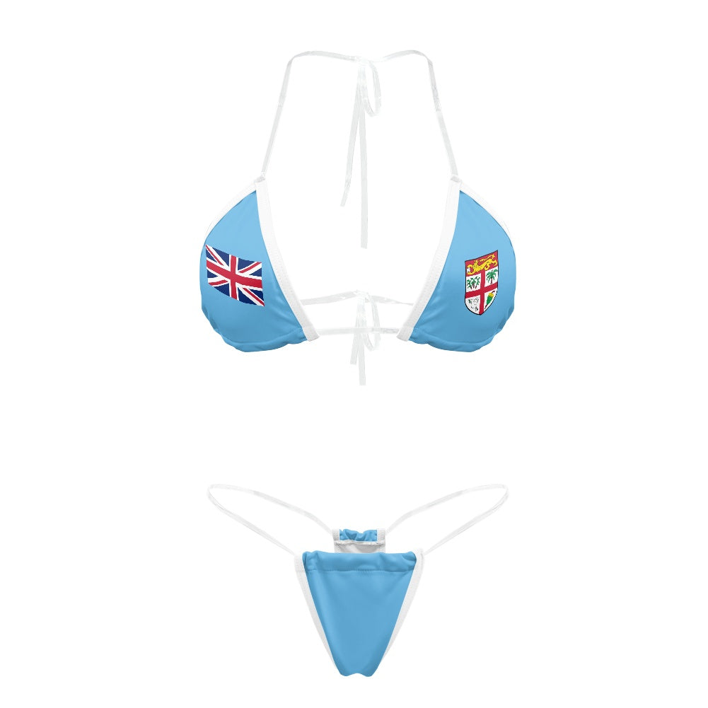 Fiji Flag Inspired Transparent String Bikini