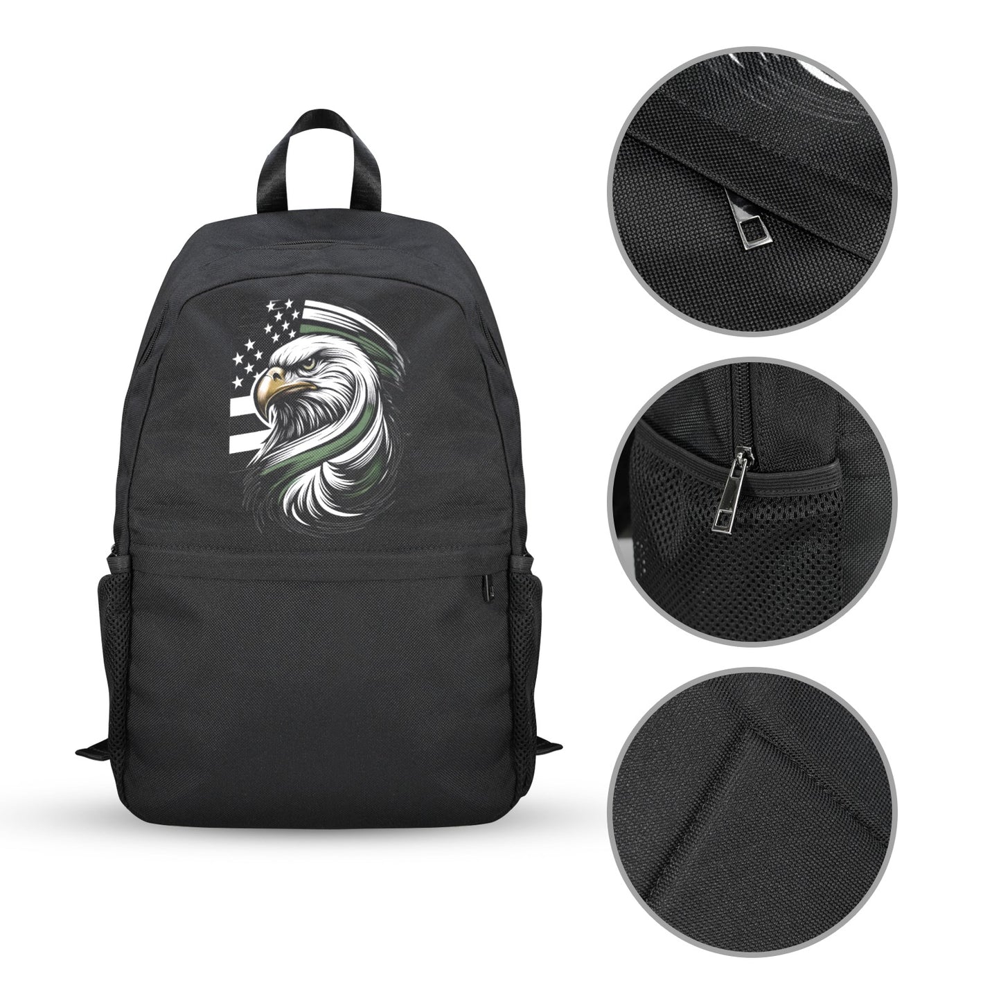 Thin Green Line Flag Inspired Eagle Casual Backpack Printed in the USA