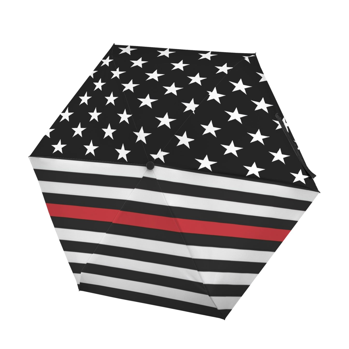 Thin Red Line Flag Inspired Mini Compact Umbrella