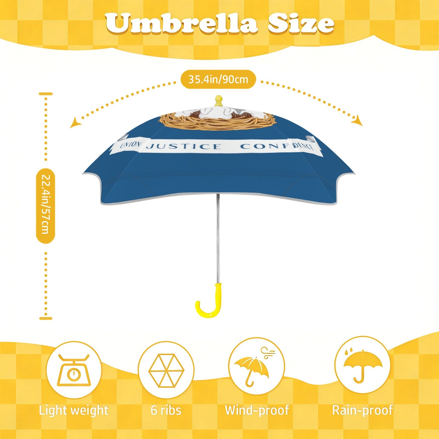Louisiana Flag Inspired Kids Safe Round Corner Umbrella