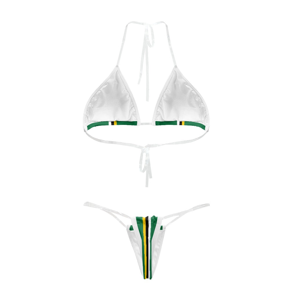 Dominica Flag Inspired Transparent String Bikini