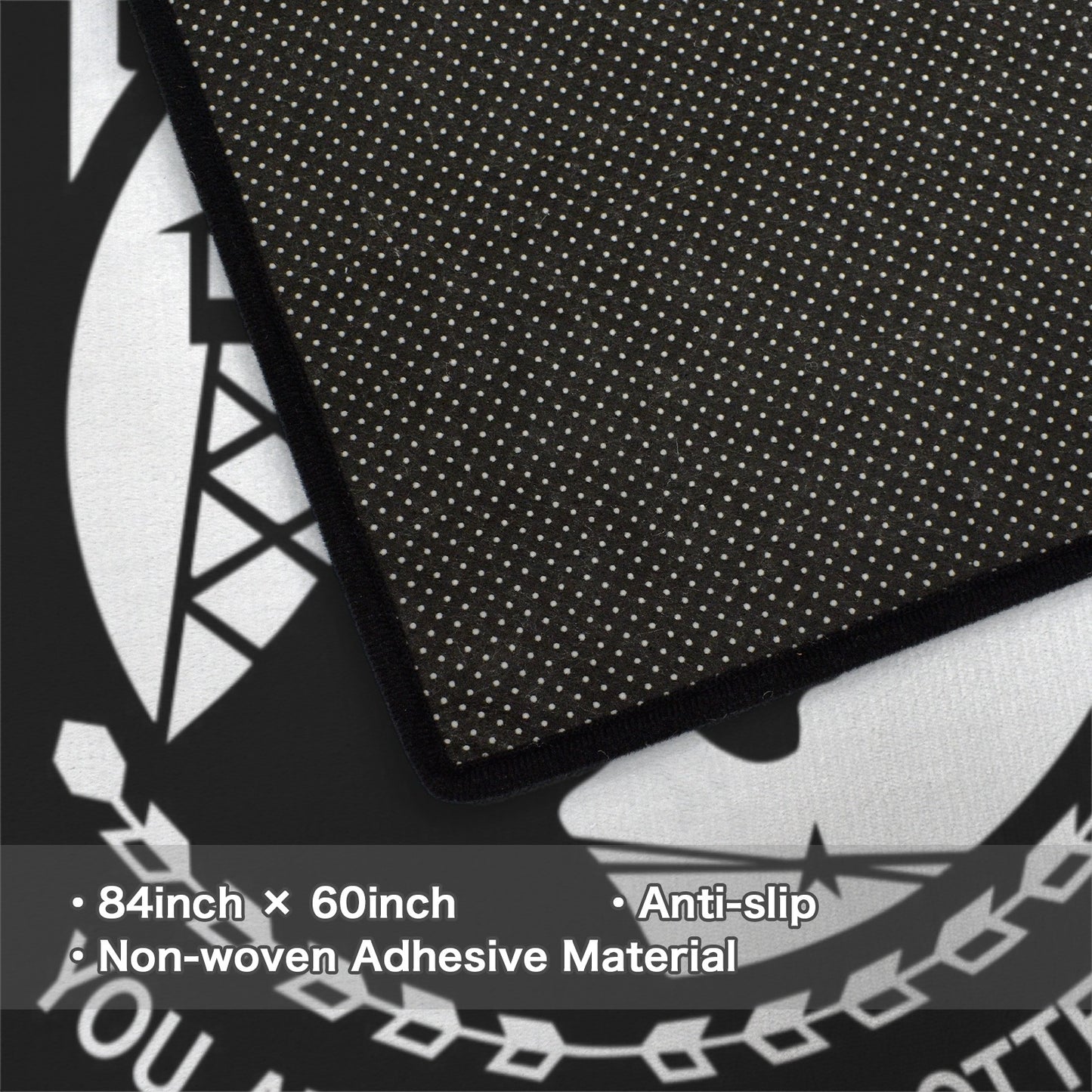 POW/MIA Flag Inspired 84x60 Inch Area Rug with Black Binding (Made in the USA)