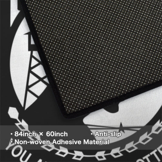 POW/MIA Flag Inspired 84x60 Inch Area Rug with Black Binding (Made in the USA)