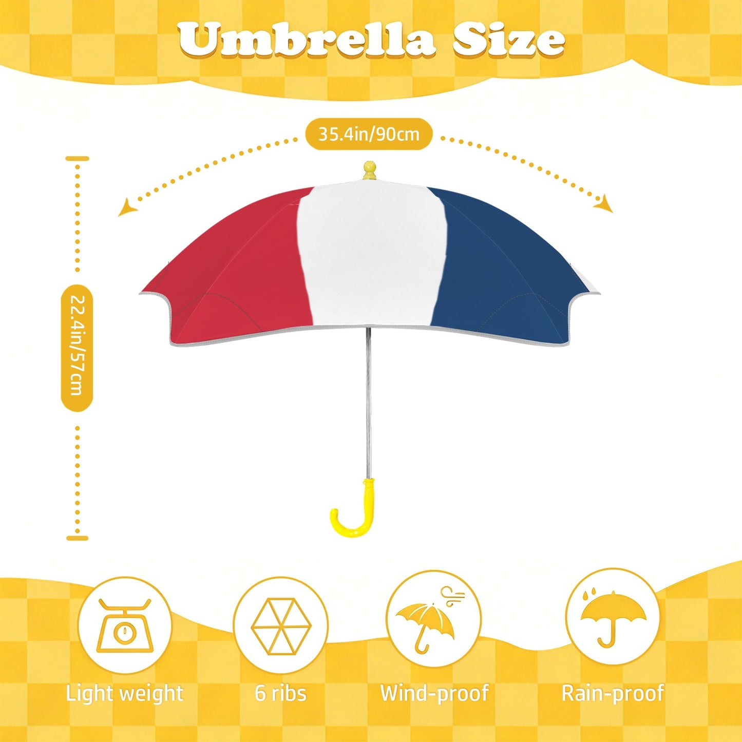 Dominican Republic Flag Inspired Kids Safe Round Corner Umbrella