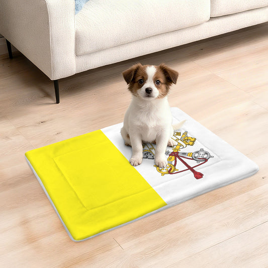Vatican City Flag Inspired Pet Mat 25x18inch (Made in the USA)