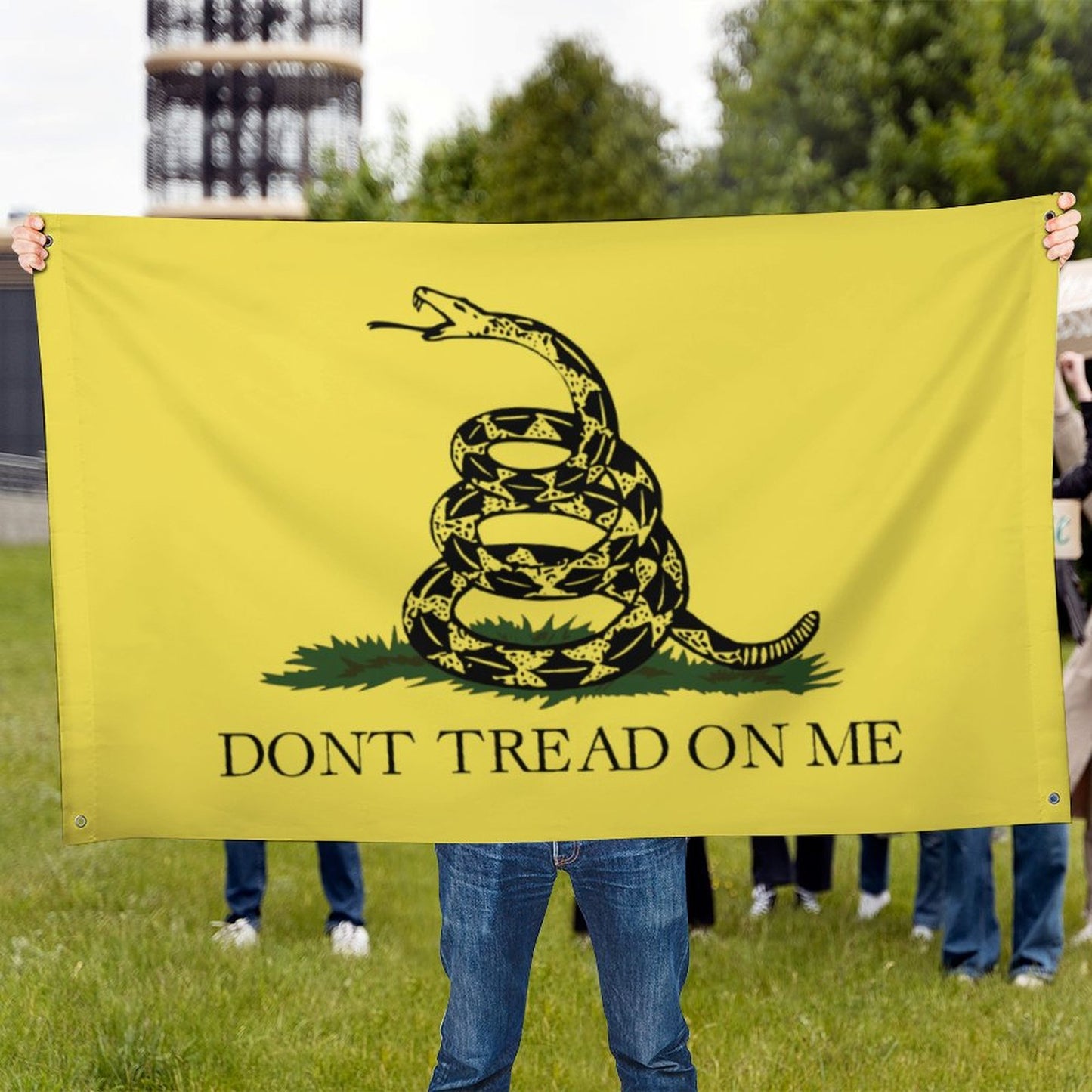 Gadsden Flag Inspired Wall Mount Flag with Four Grommets (35x59 in)