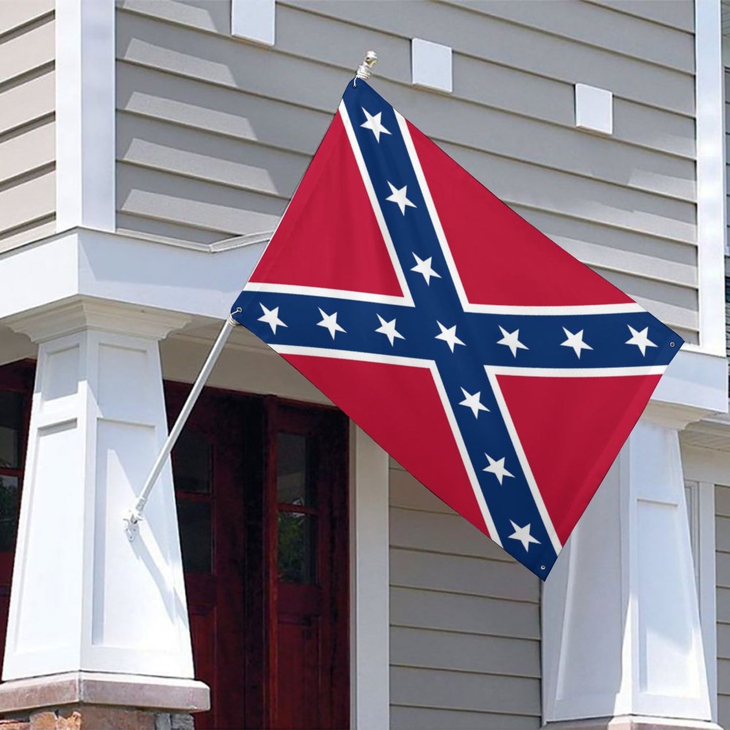 Confederate Battle Flag Inspired Wall Mount Flag with Four Grommets (35x59 in)