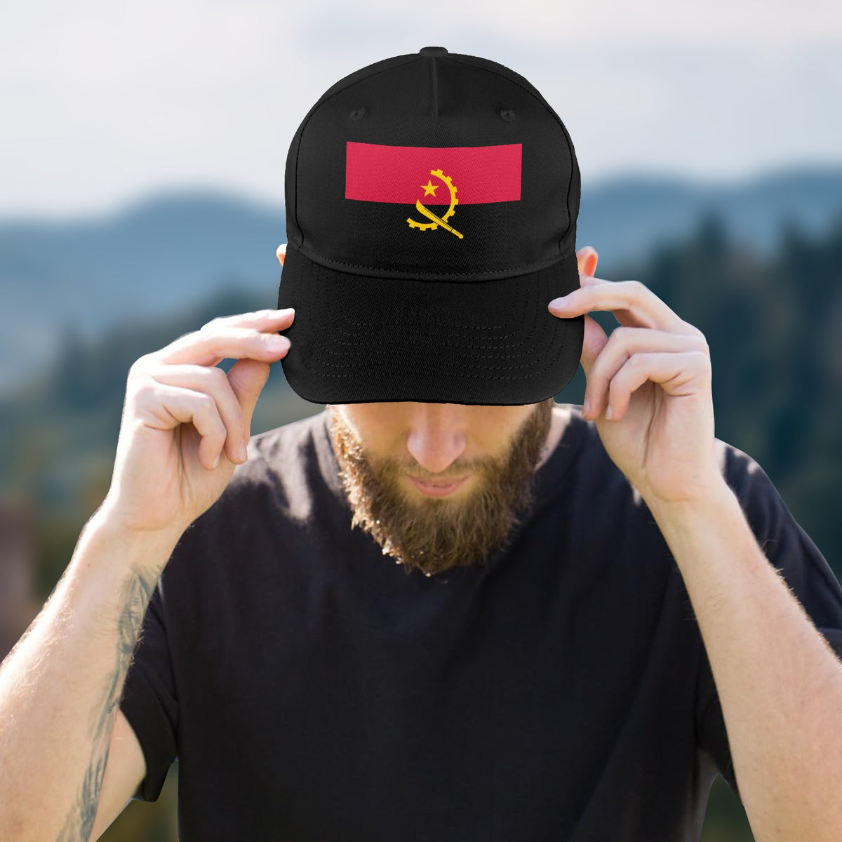 Angola Flag Inspired Baseball Cap | Printed in the USA
