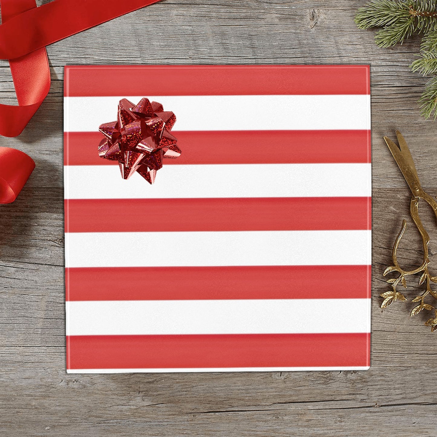 USA/American Flag Inspired Stripes Custom Gift Wrapping Paper 58"x 22.5" (4 Rolls)