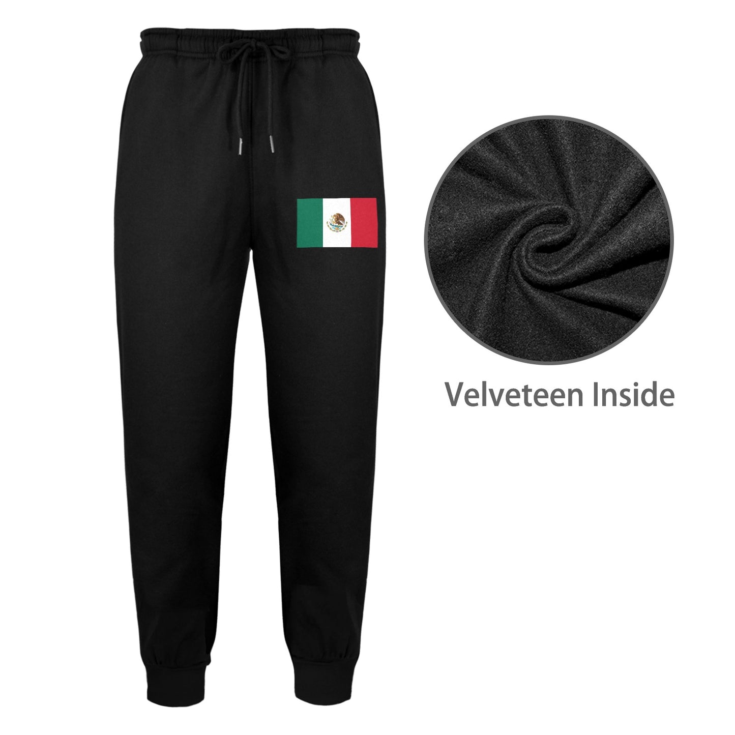 Mexico Flag Inspired Unisex Fleece Sweatpants (Left Printing) | Ships from USA