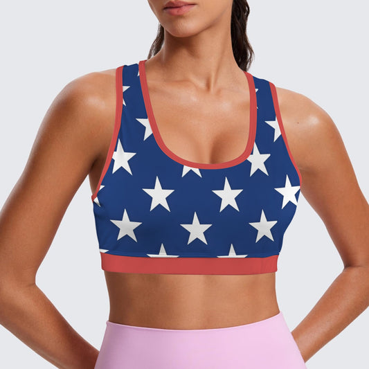 USA/American Flag Racerback Sports Bra