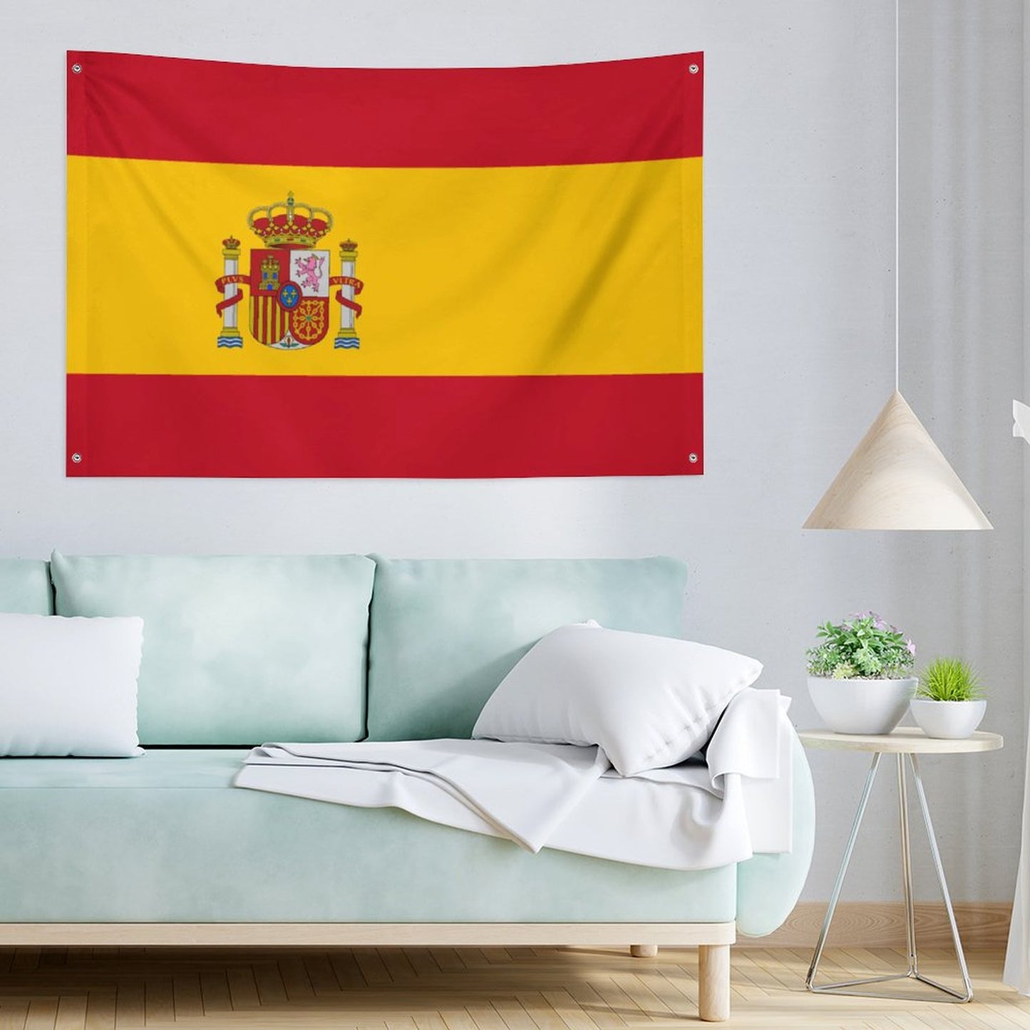 Spain Flag Inspired Wall Mount Flag with Four Grommets (35x59 in)