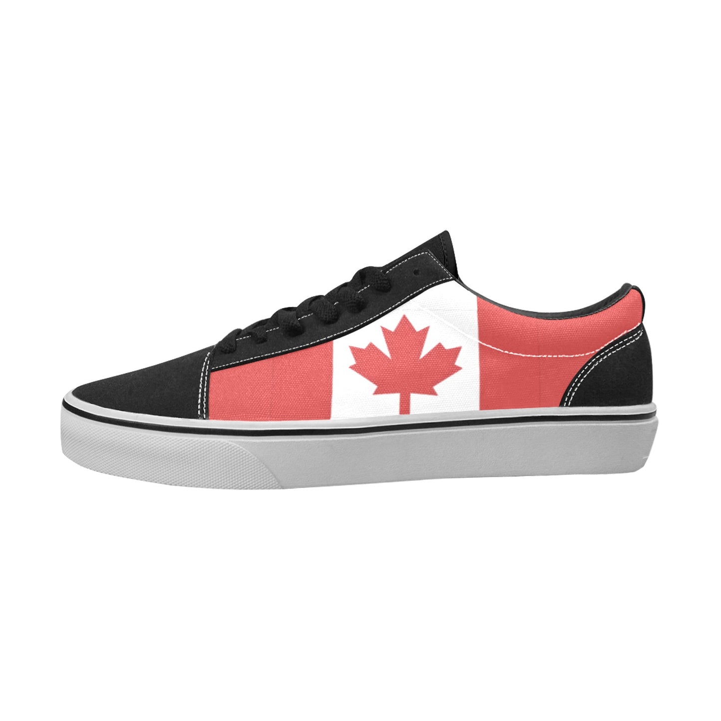 Canada Flag Inspired Men's Lace-Up Canvas Shoes