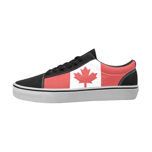 Canada Flag Inspired Men's Lace-Up Canvas Shoes