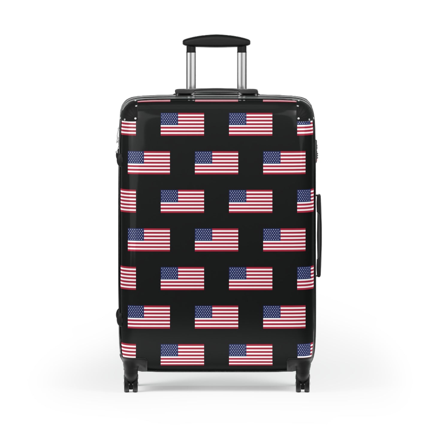 USA/American Flag Inspired Pattern on Black, Suitcase