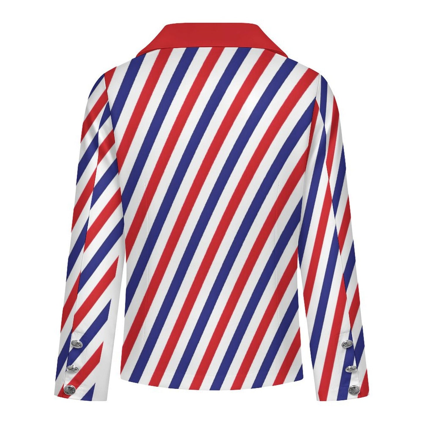 USA/American Flag Inspired Striped Pattern Women’s Double Breasted Blazer