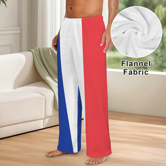 France Flag Inspired Men's Flannel Pajama Trousers Printed in the USA
