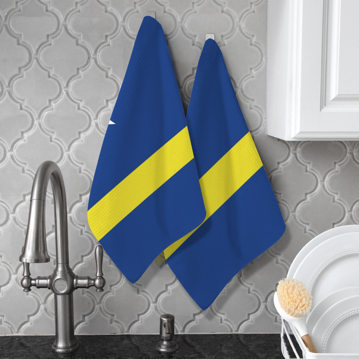 Curacao Flag Inspired Kitchen Towel 40X60cm (Pack of 2) | Printed In the USA